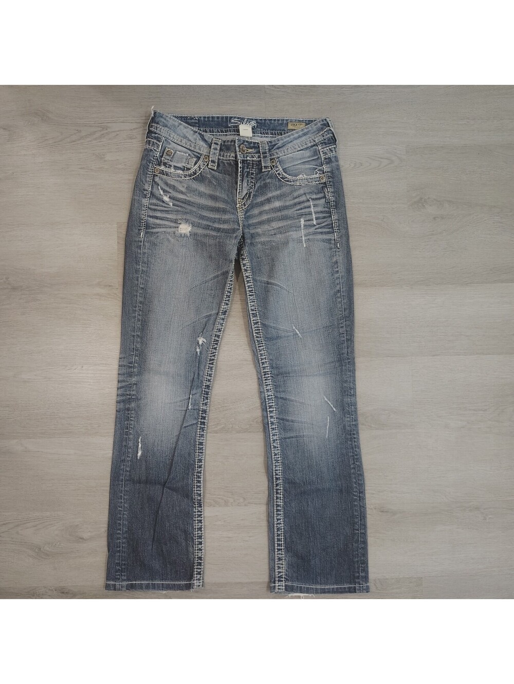 Lola silver straight jeans. Size 27/33. Waist - 31 inches